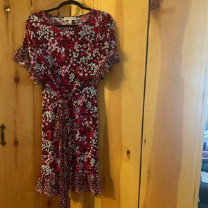 Michael Kors flower-print ruffled dress